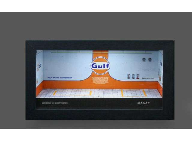 Diorama *Gulf garage*, blue/orange