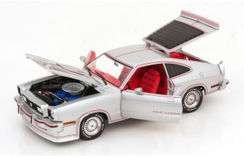 FORD Mustang II King Cobra (1978), Silver Metallic with Red and Black Stripes
