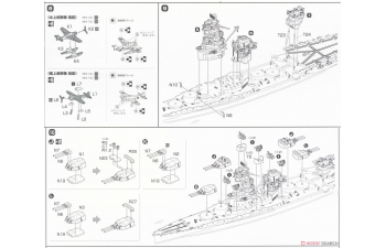 Сборная модель Sea Way Model (EX) Series IJN Aircraft Carrier Battleship Ise (1944/Battle of Leyte Gulf)