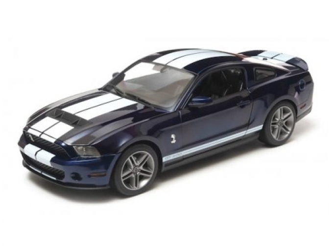 SHELBY GT500, Blue with White Racing Stripes