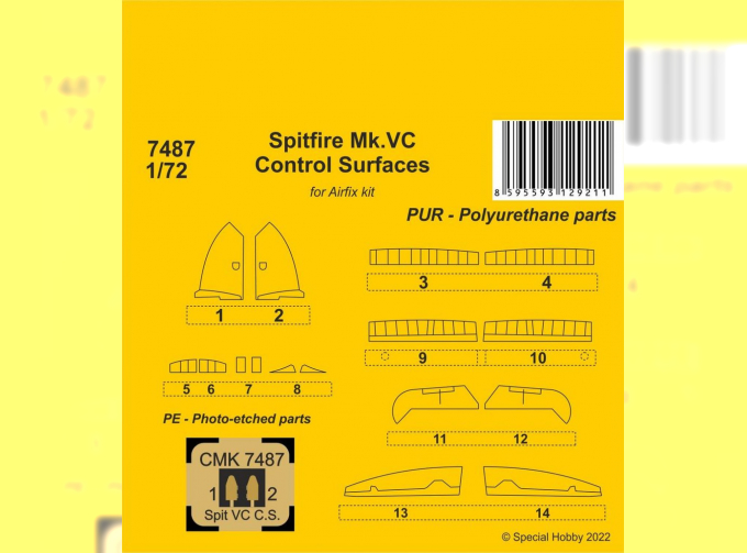 Spitfire Mk.VC Control Surfaces / для комплекта Airfix