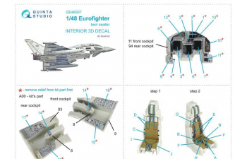 3D Декаль интерьера кабины Eurofighter двухместный (Revell)