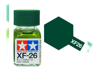 Краска эмалевая насыщенный зеленый матовый XF-26 Deep Green,10мл.