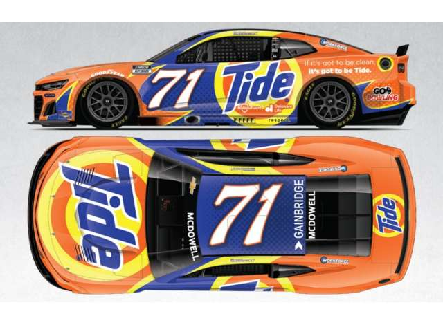 Chevrolet #71 Michael McDowell *Tide*, orange/blue 2025