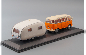 VOLKSWAGEN Bus Samba с прицепом, orange / cream