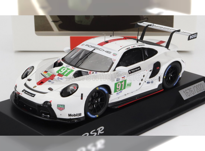 PORSCHE 911 991-2 Rsr-19 4.2l Team Porsche Gt N 91 Winner Lmgte Pro Class 24h Le Mans (2022) G.Bruni - R.lietz - F.Makowiecki, White Grey Red