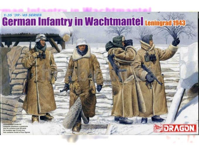 Сборная модель Фигуры German Infantry in Wachtmantel Leningrad 1943