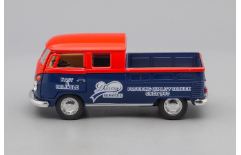 VOLKSWAGEN Bus Double Cab Pickup Delivery Services (1963), red / blue