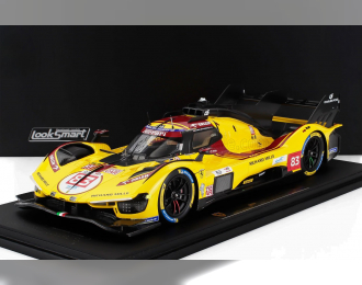 FERRARI 499p 3.0l Turbo V6 Team Af Corse №83 Winner 24h Le Mans (2025) Robert Kubica - Phil Hanson - Yifei Ye - Con Vetrina - With Showcase, Yellow Red