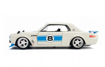 NISSAN Skyline Gt-r Kpgc10 N 8 Custom (1971), White Blue