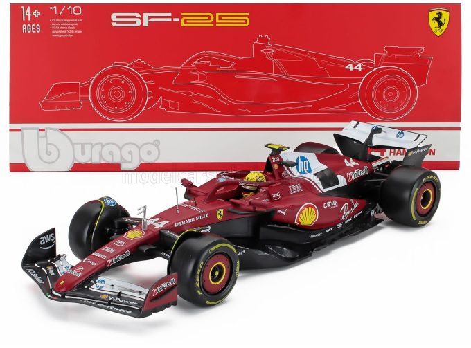 FERRARI F1 Sf-25 Team Scuderia Ferrari Hp №44 Season Lewis Hamilton (2025), Red
