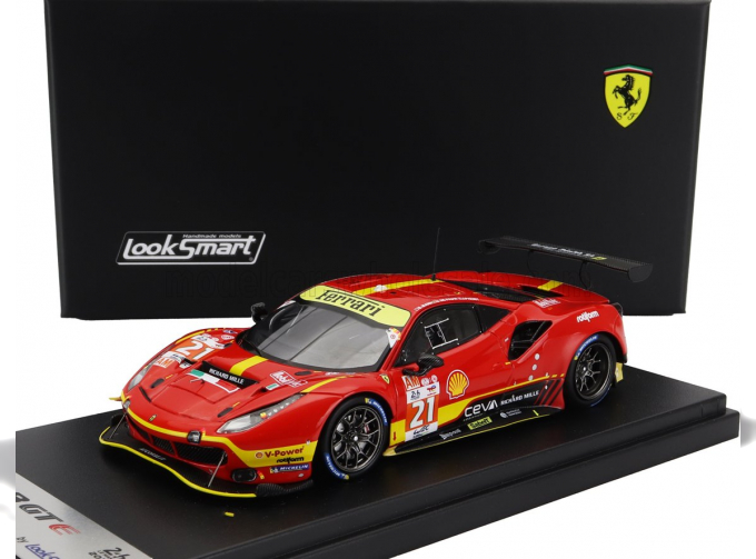 FERRARI 488 Gte Evo 3.9l Turbo V8 Team Af Corse №21 24h Le Mans (2023) Simon Mann - Ulysse De Pauw - Julien Piguet, Red Yellow