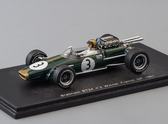 BRABHAM BT24 #3 Winner French GP Jack Brabham (1967), black