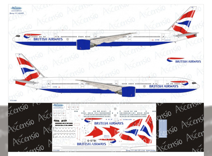 Декаль для boein 777-300ER (British Airways)