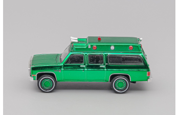 (Greenlight!) CHEVROLET Suburban K20 Custom Deluxe Ambulance 1983, green