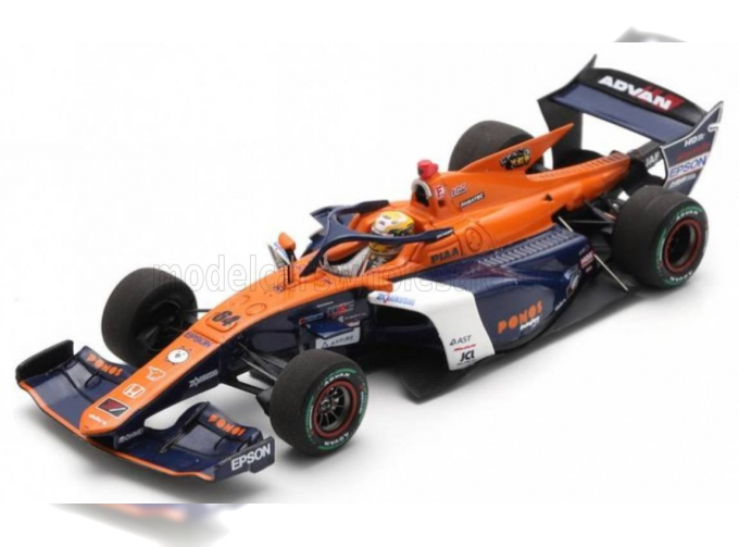 DALLARA Sf23 Hr-417-e Team Ponos Nakajima Racing M-tec №64 Super Formula Season (2024) Naoki Yamamoto, Orange White Blue