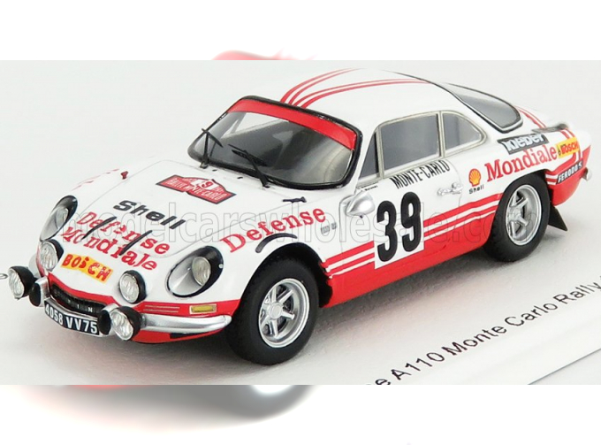 RENAULT Alpine A110 N39 Rally Montecarlo (1973) C.Ballot-lena - J.c.Morenas, White Red