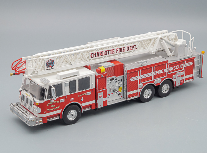 SMEAL Spartan Gladiator 105 RM Ladder "Charlotte Fire Department" (2014), red / white