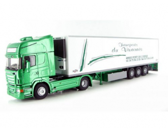 SCANIA SERIE R TOPLINE с полуприцепом-рефрижератором VIVARAIS 2012, green