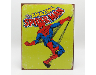 ACCESSORIES Metal Plate - Spiderman Retro, Yellow Blue Red