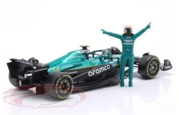 ASTON MARTIN AMR 25 #14 Fernando Alonso with figure, black / silver / turquoise 2025
