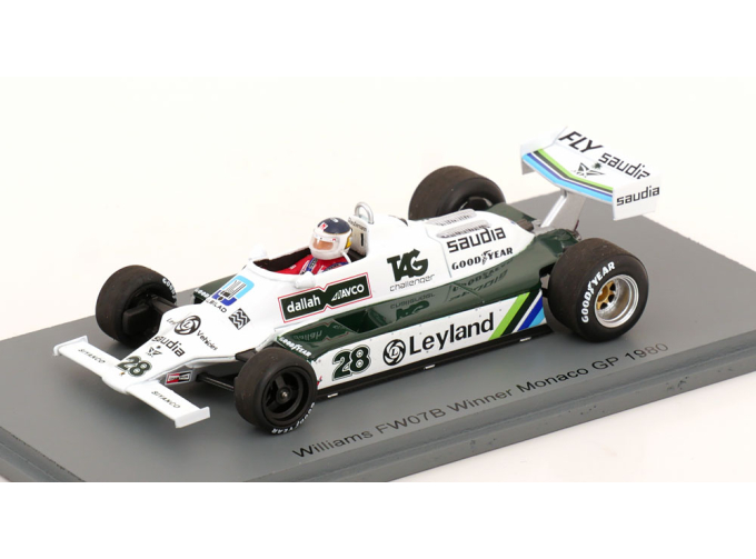 WILLIAMS FW07B #28 Winner Monaco GP Formula 1 Carlos Reutemann (1980)