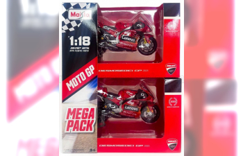 DUCATI Set 2x Desmosedici Gp23 Team Lenovo №1 World Champion Motogp Season (2023) Francesco Bagnaia + №23 Motogp Season (2023) Enea Bastianini, Red