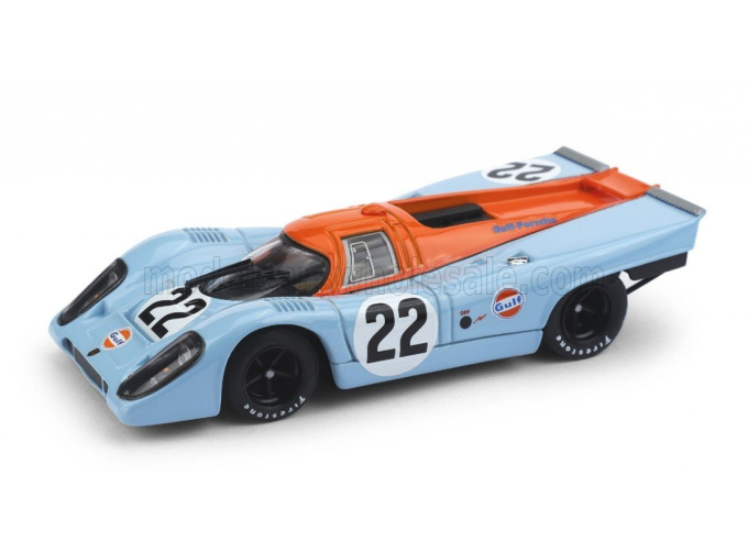 PORSCHE 917k 4.9l Team John Wyer Automotive Engineering Gulf №22 24h Le Mans (1970) David Hobbs - Mike Hailwood - 50th Anniversary Gulf Racing, Light Blue Orange