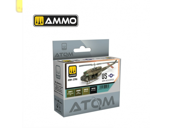 Набор акриловых красок ATOM Вертолёты армии США / ATOM US Army Helicopters Set (4 цвета)