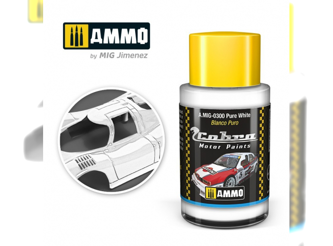 Краска акриловая Cobra Motor Чистый белый / Pure White, 30мл