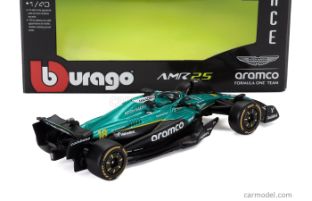 F1 - SET 12X - ESPOSITORE - DISPLAY STAND - AMR25 TEAM ARAMCO COGNIZANT N 14 SEASON 2025 FERNANDO ALONSO + N 18 LANCE STROLL