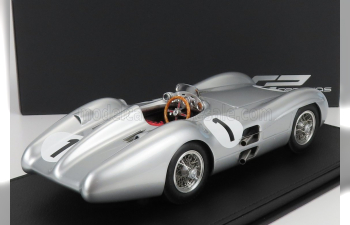 MERCEDES-BENZ F1 W196r Streamliners N1 Pole Position And 4th British Gp Juan Manuel Fangio (1954) World Champion - Con Vetrina - With Showcase, Silver