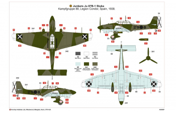 Сборная модель Немецкий пикирующий бомбардировщик Junkers Ju-87B-1 Stuka