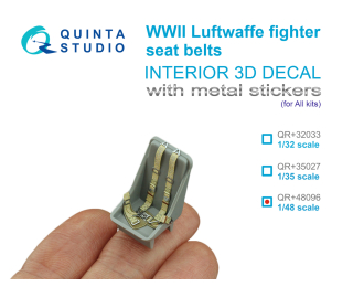 3D Декаль Комплект ремней для истребителя Luftwaffe, ВМВ (с металлическими пряжками) (для всех моделей)
