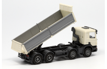 SCANIA P 8х4 самосвал с стальными бортами, слоновая кость/серебряный