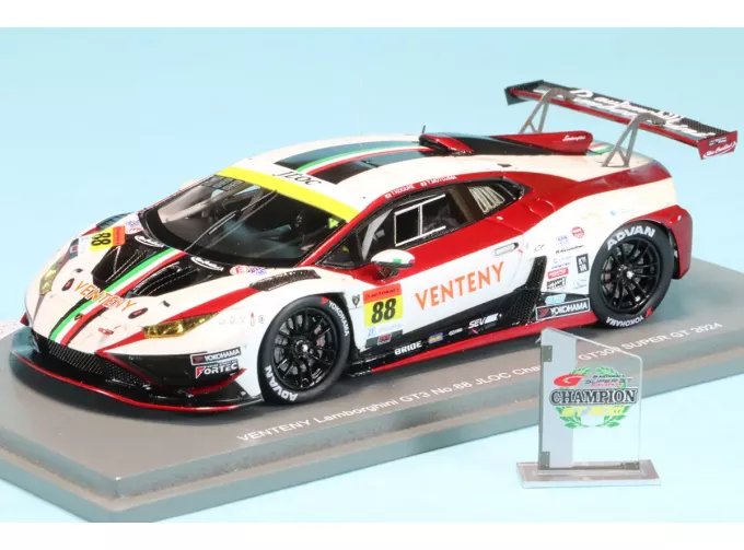 LAMBORGHINI Lamborghini Gt3 Team Jloc №88 Champion With Pit Board Gt300 Class Super Gt (2024) Takashi Kogure - Yuya Motojima, White Red Black