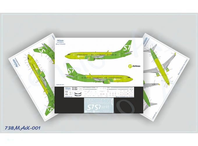 Декаль на самолёт Боеiнг 737-8 MAX (S7 Airlines new colors 2017)