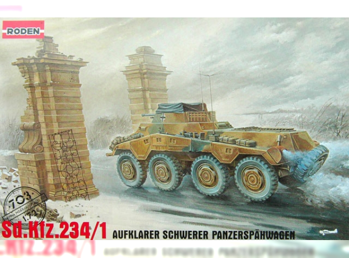 Сборная модель Немецкий бронеавтомобиль Sd.kfz.234/1 Aufklarer Schwerer Panzerspahwage