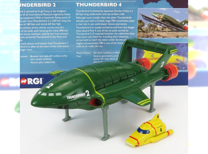 G.ANDERSON Thunderbirds - Thunderbird 2 - Thunderbird 4, Green Yellow