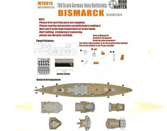 German Navy Battleship Bismarck Wooden Deck