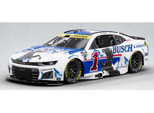 Chevrolet #1 Ross Chastain *Busch Light Retro* white/blue/red 2025