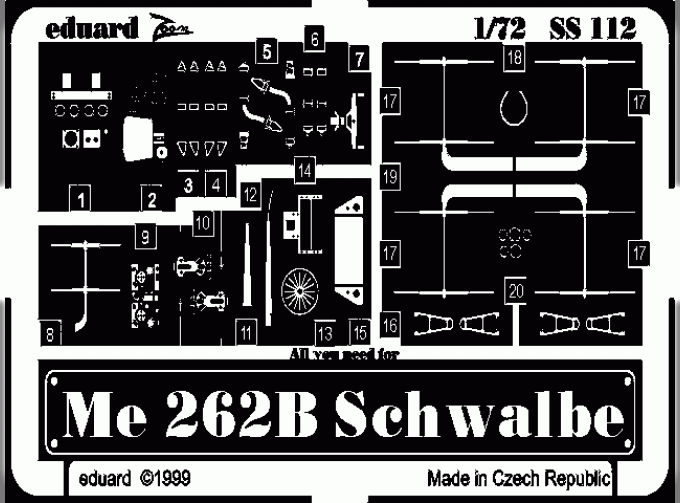 Фототравление для Me 262B Schwalbe