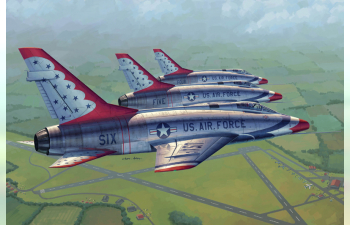 Сборная модель Американский истребитель F-100D SUPER SABRE (пилотажная группа Thunderbirds)