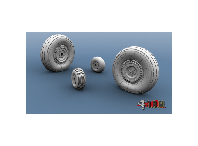 Колёса шасси (бетонных аэродромов тип-1) для модели "Звезда", арт. 4837