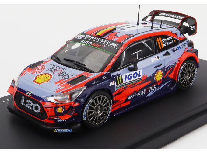 HYUNDAI I20 Wrc Coupe №11 Winner Rally Tour De Corse (2019) T.neuville - N.gilsoul, 2 Tone Blue Red