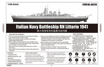 Сборная модель Корабль Italian Navy Battleship RN Littorio 1941