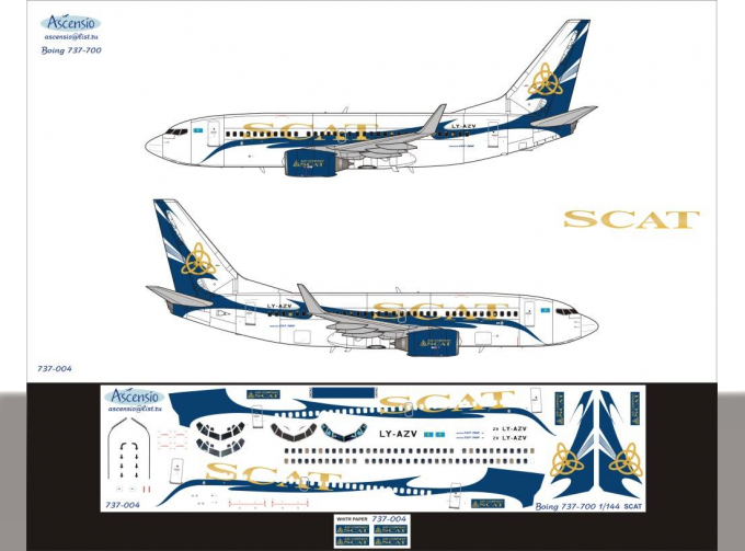 Декаль на самолет боенг 737-700 (SCAT)