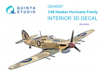 3D Декаль интерьера кабины семейства Hawker Hurricane (Airfix)