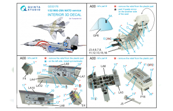 3D Декаль интерьера кабины MiG-29A NATO service (Trumpeter)