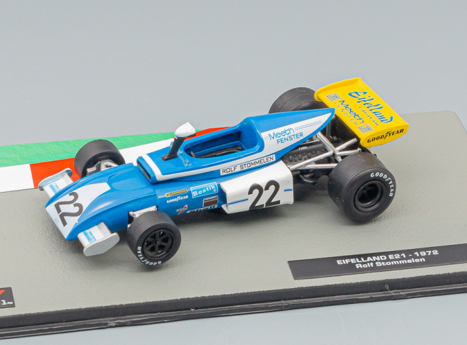 EIFELLAND F1 E21 N 22 Season (1972) Rolf Stommelen, light blue / white / yellow